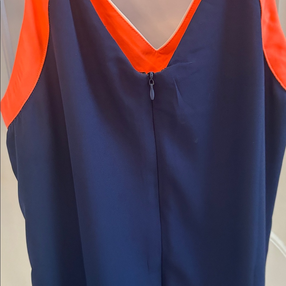 Skies Are Blue Dark Blue and Bright Orange Mini Dress - Picture 6 of 11